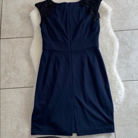 Laura Petites navy  lace mini midi sleeveless dress - Picture 9 of 11